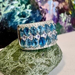 Topaz & Tanzanite Sterling Silver Ring (5.75)